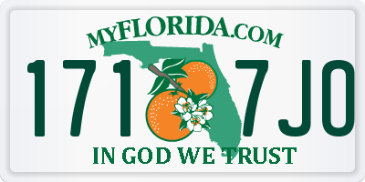 FL license plate 1717JO