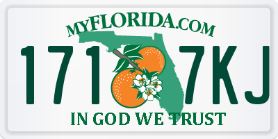 FL license plate 1717KJ