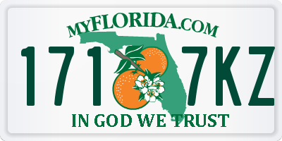 FL license plate 1717KZ