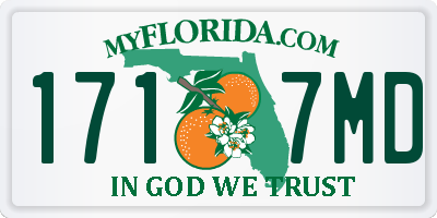 FL license plate 1717MD