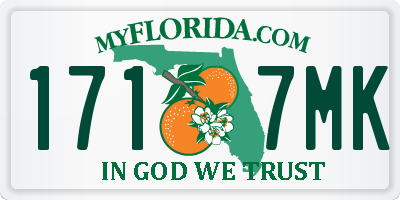 FL license plate 1717MK