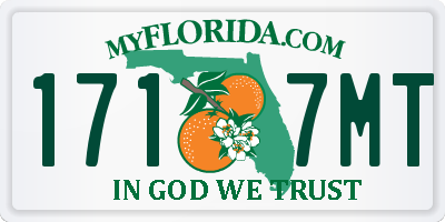FL license plate 1717MT
