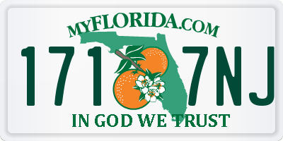 FL license plate 1717NJ