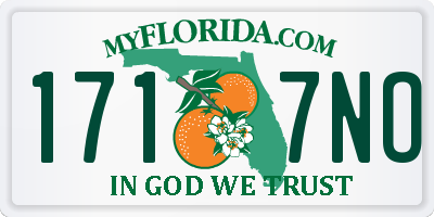 FL license plate 1717NO