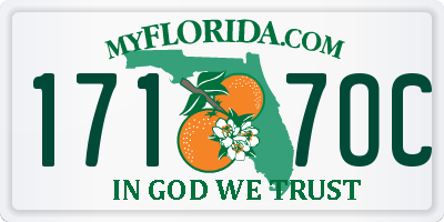 FL license plate 1717OC