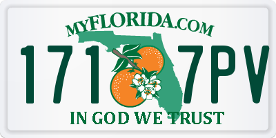 FL license plate 1717PV