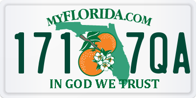 FL license plate 1717QA