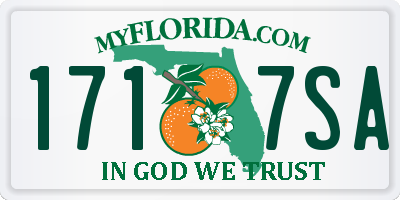 FL license plate 1717SA