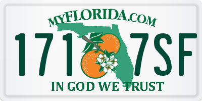 FL license plate 1717SF