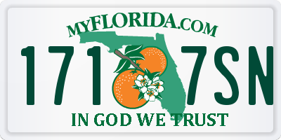 FL license plate 1717SN