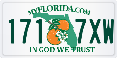 FL license plate 1717XW