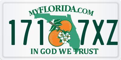FL license plate 1717XZ