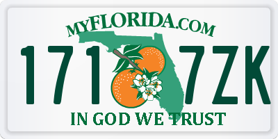 FL license plate 1717ZK
