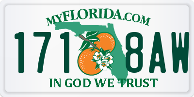 FL license plate 1718AW