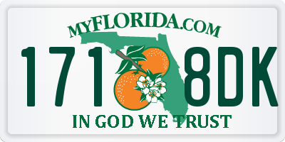 FL license plate 1718DK