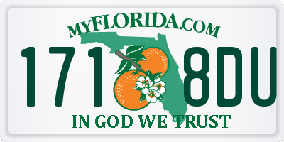 FL license plate 1718DU