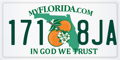 FL license plate 1718JA