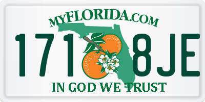 FL license plate 1718JE