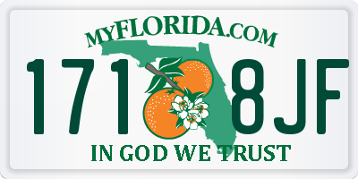 FL license plate 1718JF