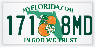 FL license plate 1718MD