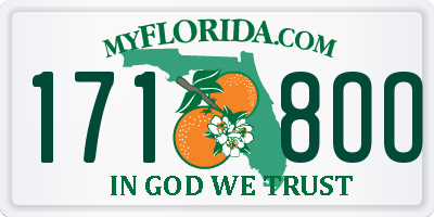 FL license plate 1718OO