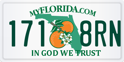 FL license plate 1718RN