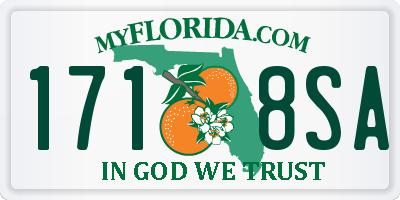 FL license plate 1718SA