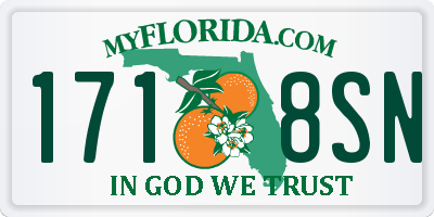 FL license plate 1718SN