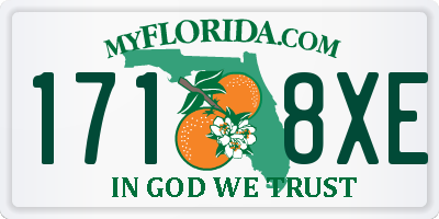 FL license plate 1718XE