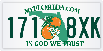FL license plate 1718XK