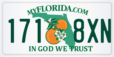 FL license plate 1718XN