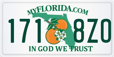 FL license plate 1718ZO