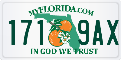 FL license plate 1719AX