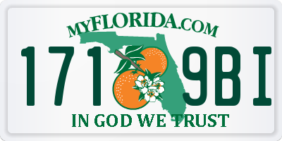 FL license plate 1719BI