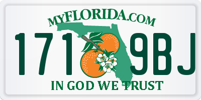 FL license plate 1719BJ