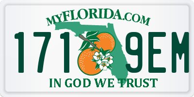 FL license plate 1719EM