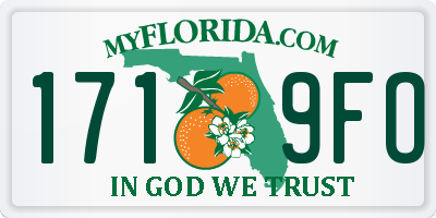 FL license plate 1719FO