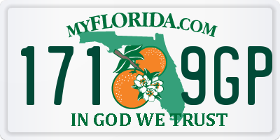 FL license plate 1719GP