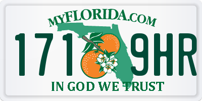 FL license plate 1719HR