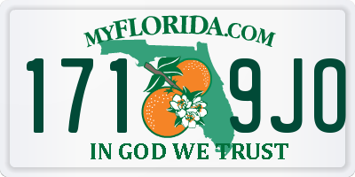 FL license plate 1719JO