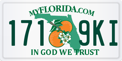 FL license plate 1719KI