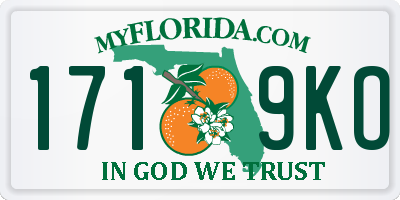 FL license plate 1719KO