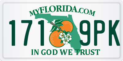 FL license plate 1719PK