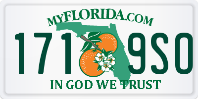 FL license plate 1719SO