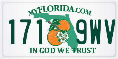 FL license plate 1719WV