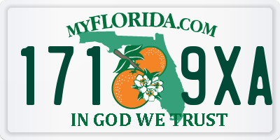 FL license plate 1719XA