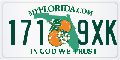 FL license plate 1719XK