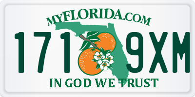 FL license plate 1719XM