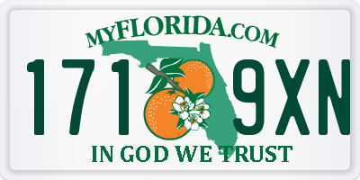 FL license plate 1719XN