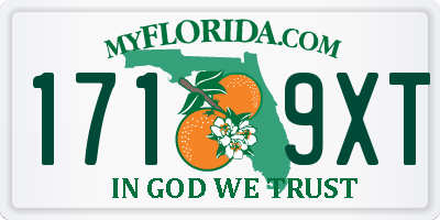FL license plate 1719XT